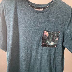 On The Byas T-Shirt Outer Space Pocket Shirt, Teal - M